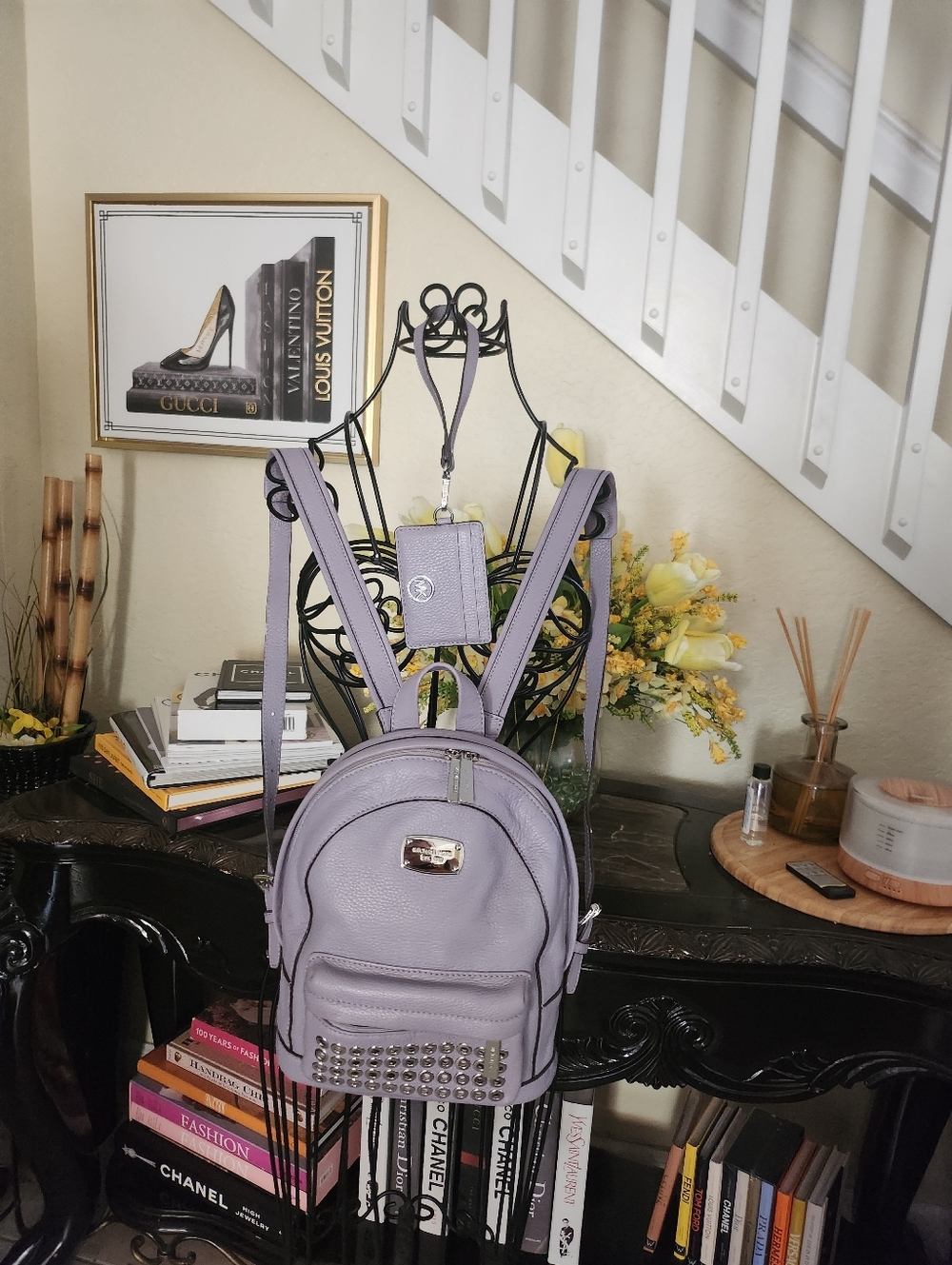 Michael Kors leather backpack with credit card/ID Wristlet